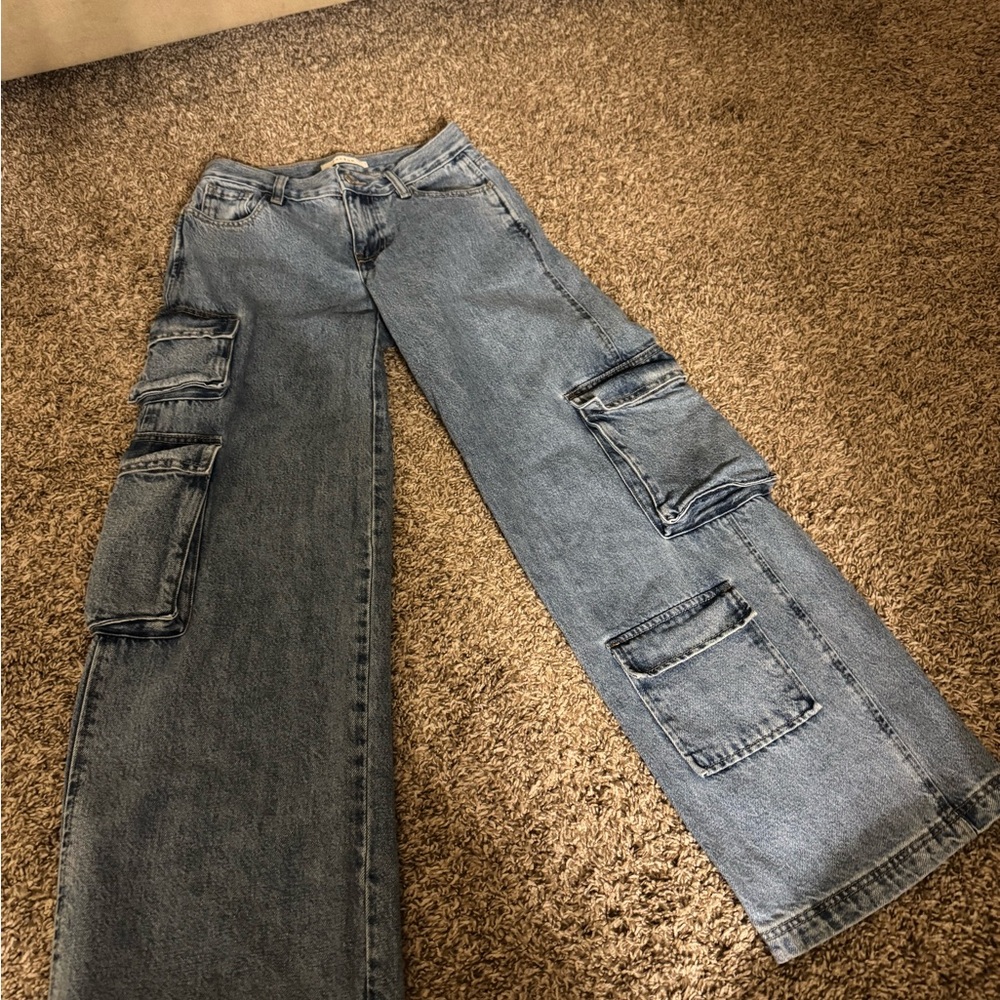 PacSun Light Blue 90s baggy Cargo Jeans